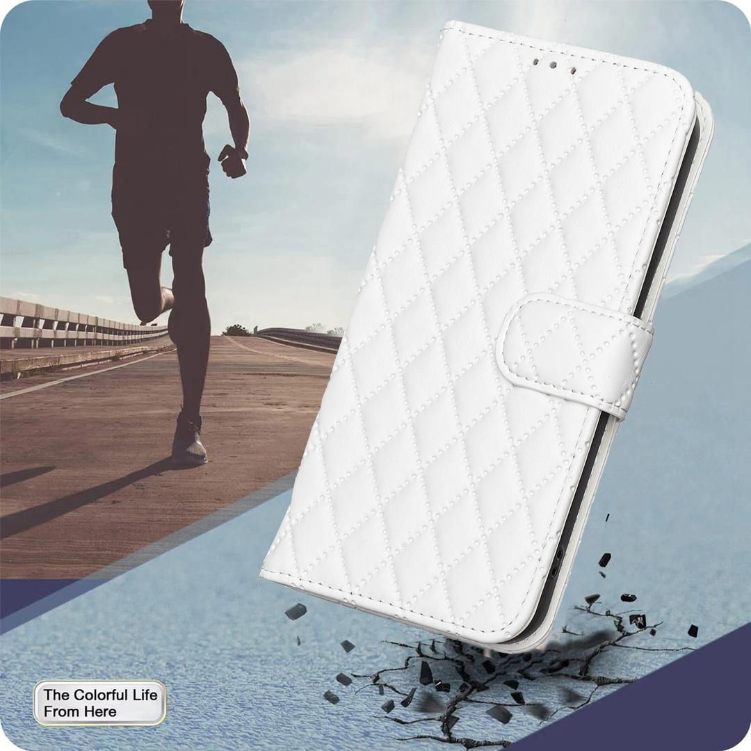 For Redmi Note 17 4G Global 171mm Diamond Lattice Wallet Flip Leather Phone Case(White)