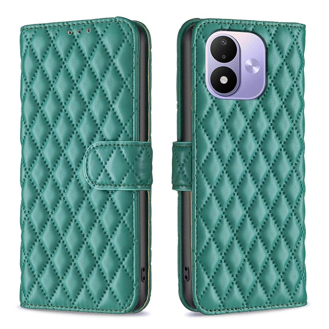 For Redmi Note 17 4G Global 171mm Diamond Lattice Wallet Flip Leather Phone Case(Green)