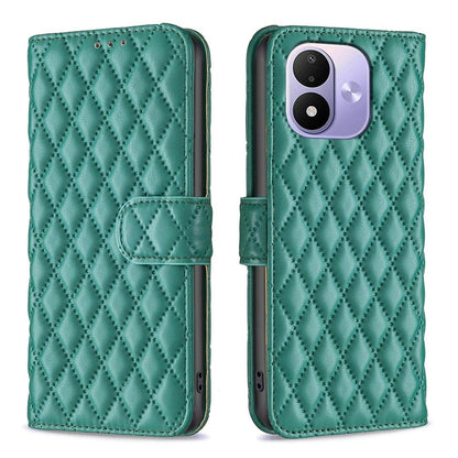For Redmi Note 17 4G Global 171mm Diamond Lattice Wallet Flip Leather Phone Case(Green)