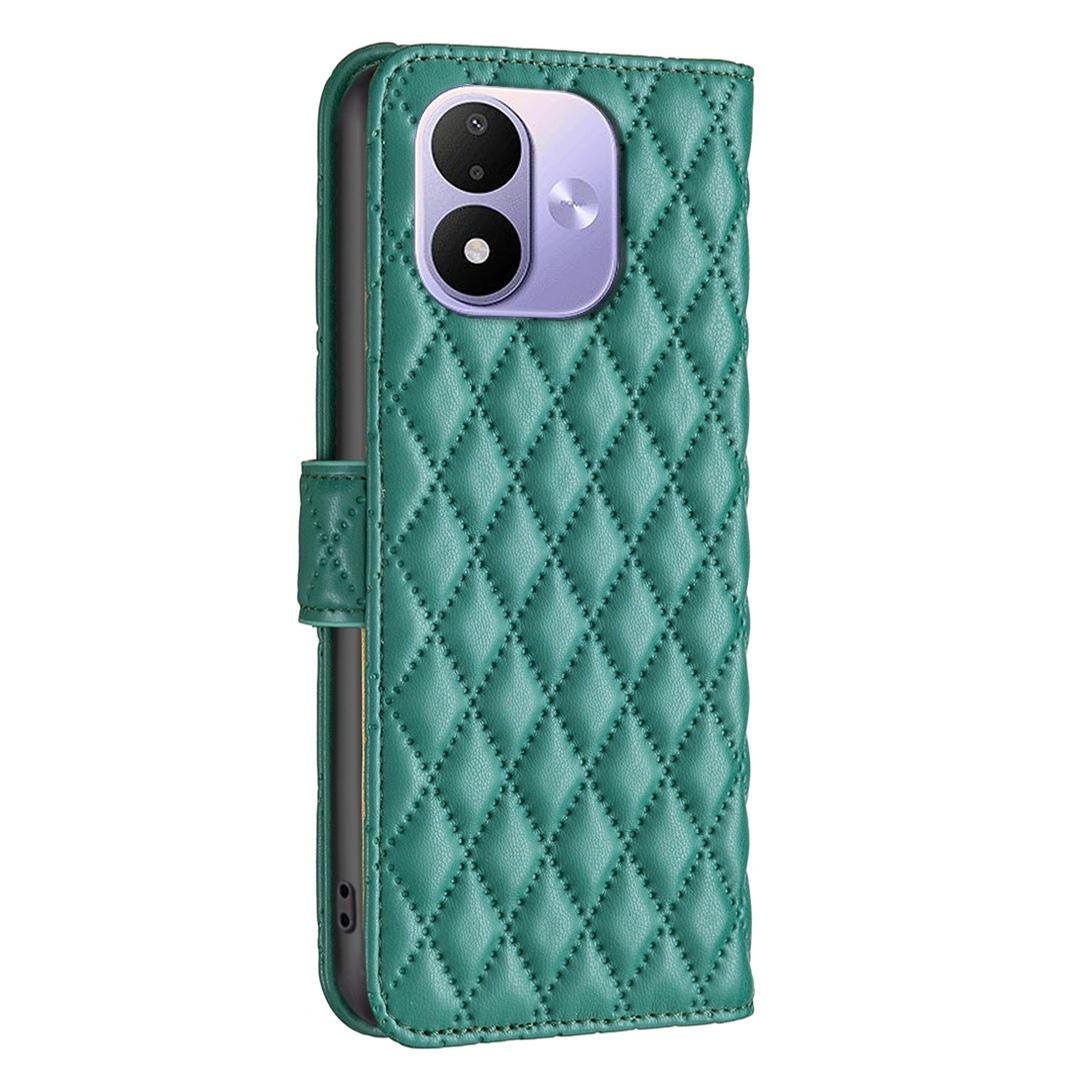 For Redmi Note 17 4G Global 171mm Diamond Lattice Wallet Flip Leather Phone Case(Green)