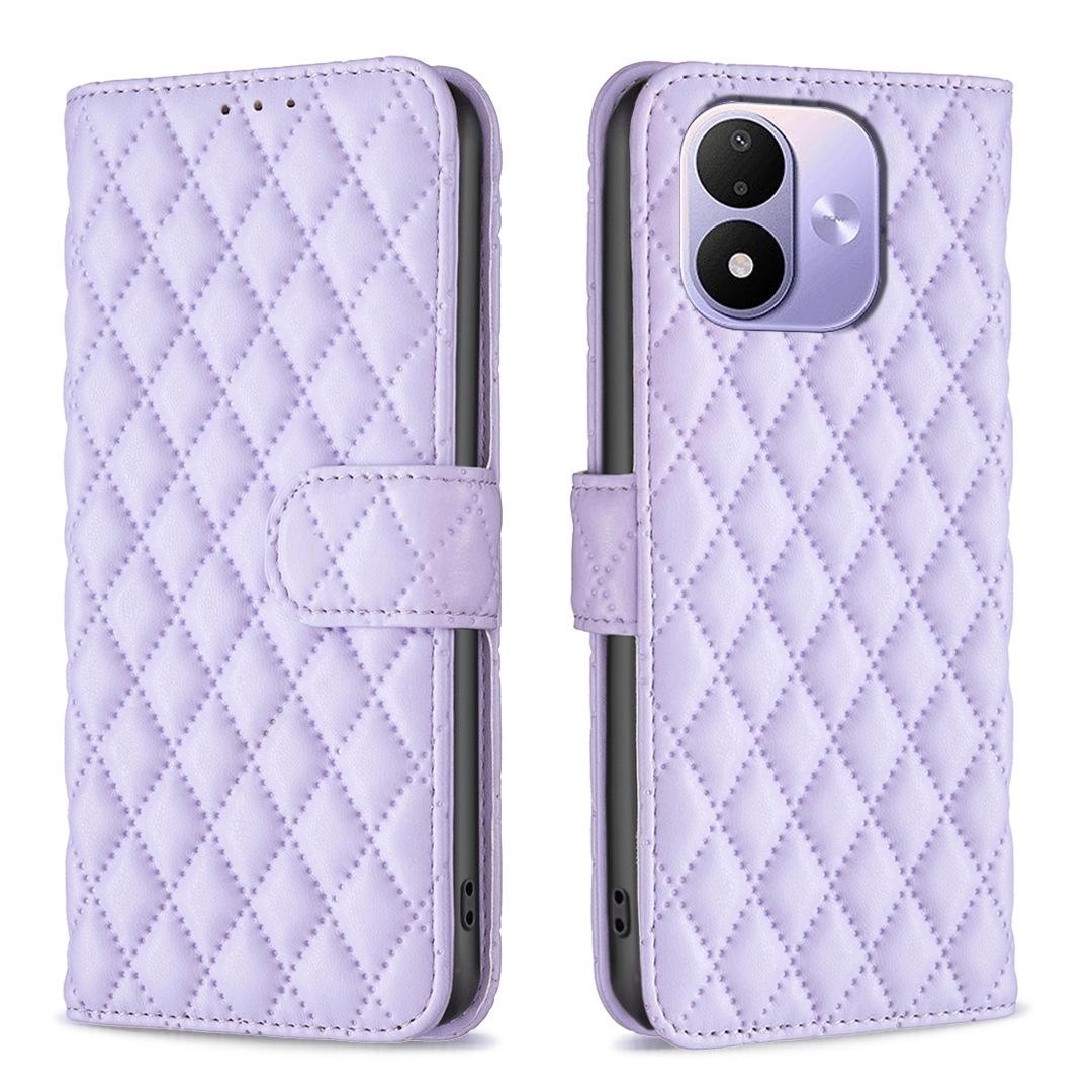 For Redmi Note 17 4G Global 171mm Diamond Lattice Wallet Flip Leather Phone Case(Purple)
