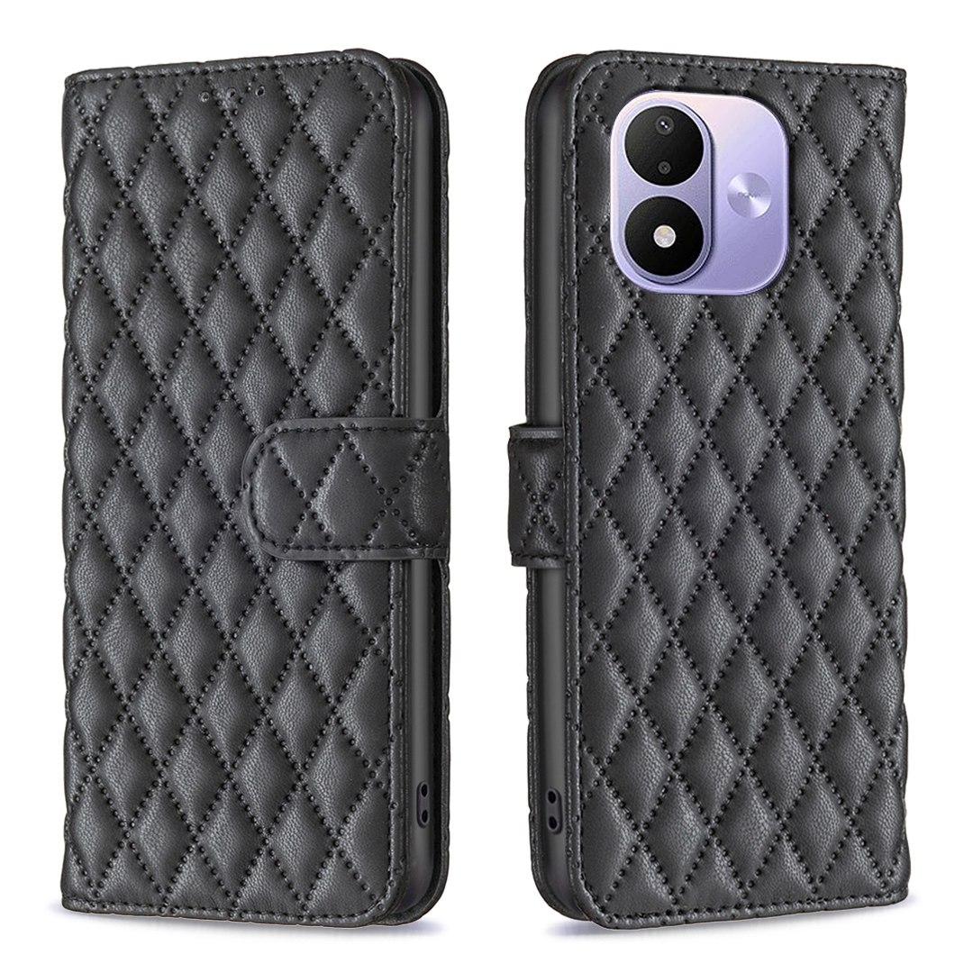 For Redmi Note 17 4G Global 171mm Diamond Lattice Wallet Flip Leather Phone Case(Black)