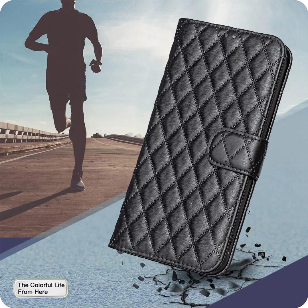 For Redmi Note 17 4G Global 171mm Diamond Lattice Wallet Flip Leather Phone Case(Black)