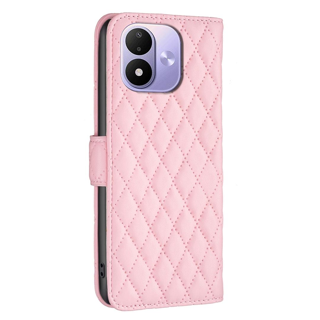 For Redmi Note 17 Pro 5G Global 163mm Diamond Lattice Wallet Flip Leather Phone Case(Pink)