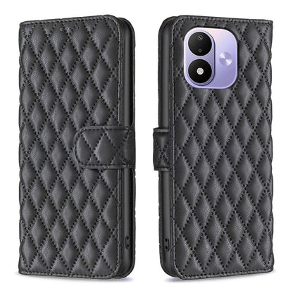 For Redmi Note 17 Pro 5G Global 163mm Diamond Lattice Wallet Flip Leather Phone Case(Black)