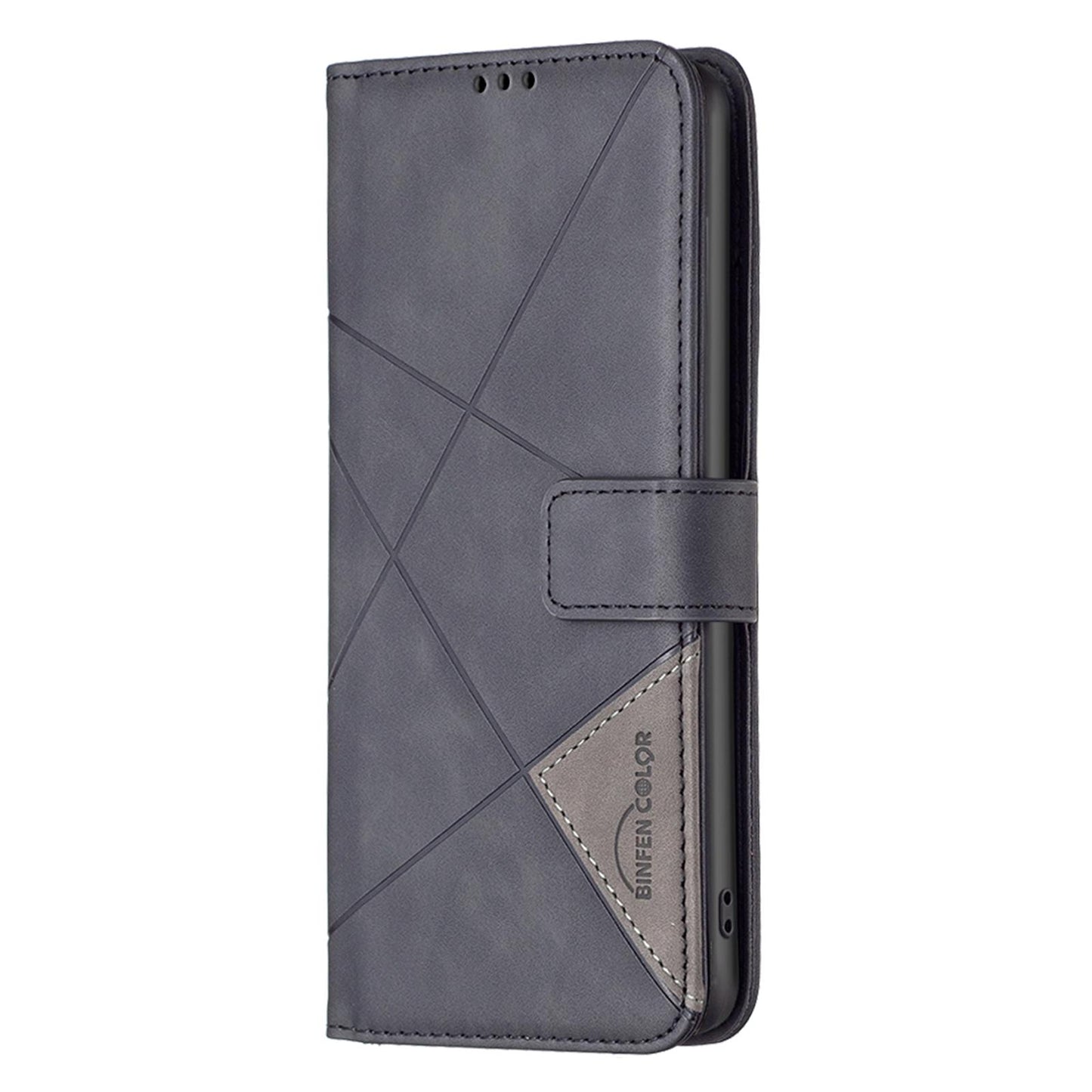 For Redmi K90 Pro Max/Poco F8 Ultra Magnetic Buckle Rhombus Texture Leather Phone Case(Black)