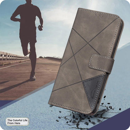 For Redmi K90 Pro Max/Poco F8 Ultra Magnetic Buckle Rhombus Texture Leather Phone Case(Grey)