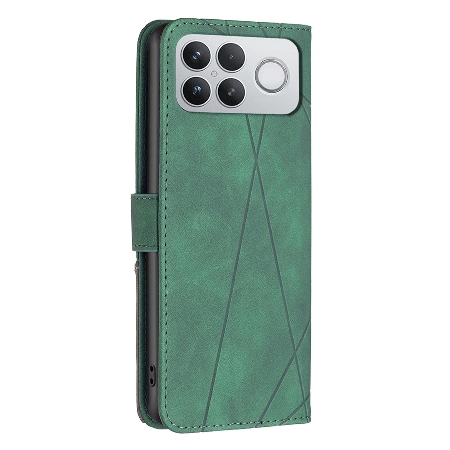 For Redmi K90 Pro Max/Poco F8 Ultra Magnetic Buckle Rhombus Texture Leather Phone Case(Green)