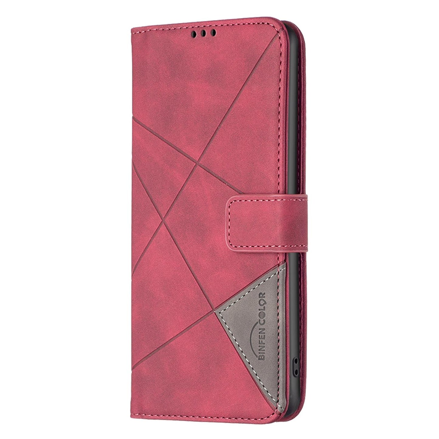 For Redmi K90 Pro Max/Poco F8 Ultra Magnetic Buckle Rhombus Texture Leather Phone Case(Red)