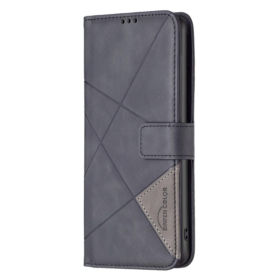 For Redmi Note 17 Pro 5G Global 163mm Magnetic Buckle Rhombus Texture Leather Phone Case(Black)