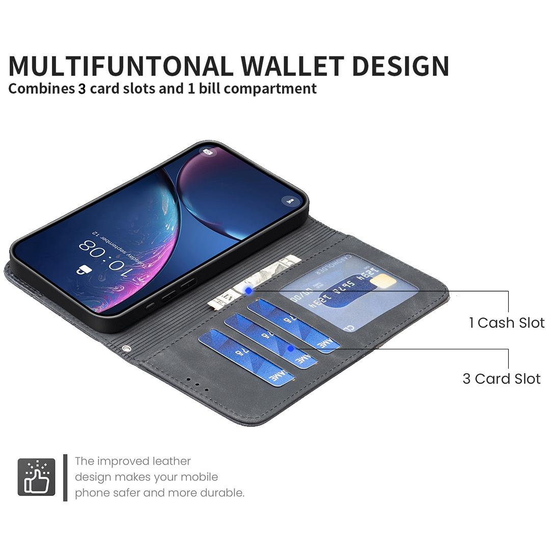 For Redmi Note 17 Pro 5G Global 163mm Magnetic Buckle Rhombus Texture Leather Phone Case(Black)
