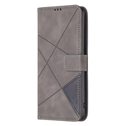 For Redmi Note 17 Pro 5G Global 163mm Magnetic Buckle Rhombus Texture Leather Phone Case(Grey)