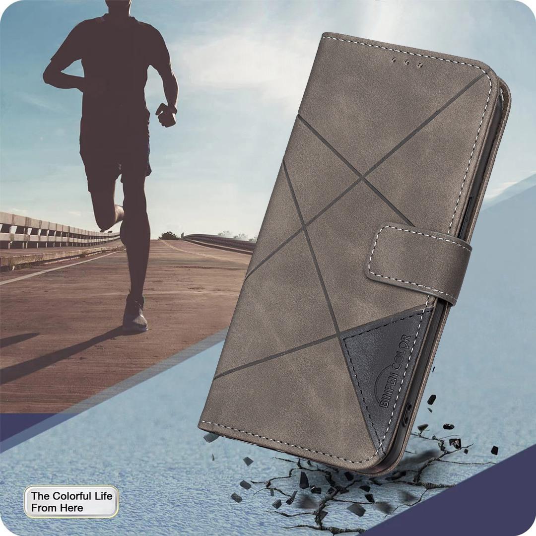 For Redmi Note 17 Pro 5G Global 163mm Magnetic Buckle Rhombus Texture Leather Phone Case(Grey)