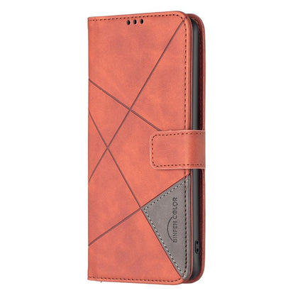 For Redmi Note 17 Pro 5G Global 163mm Magnetic Buckle Rhombus Texture Leather Phone Case(Brown)