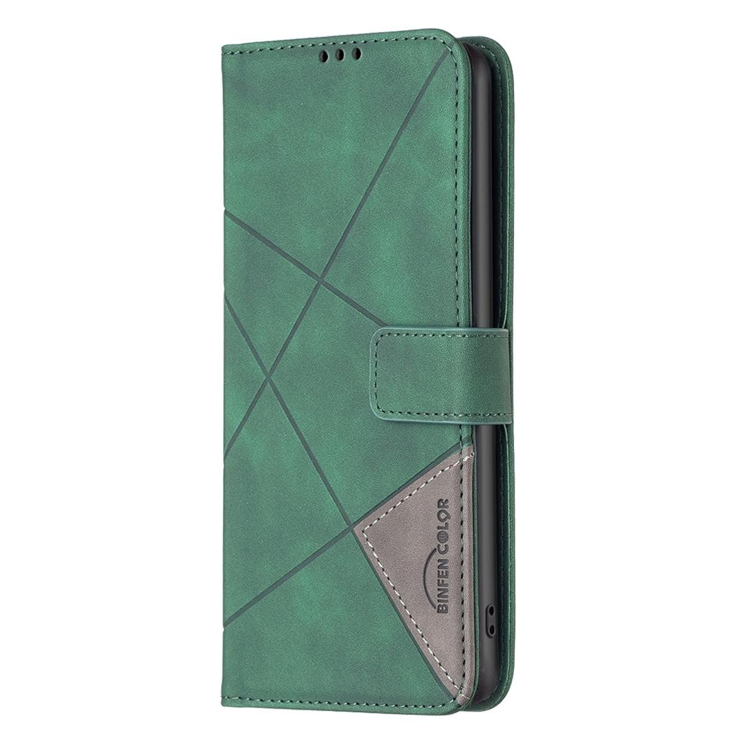 For Redmi Note 17 Pro 5G Global 163mm Magnetic Buckle Rhombus Texture Leather Phone Case(Green)
