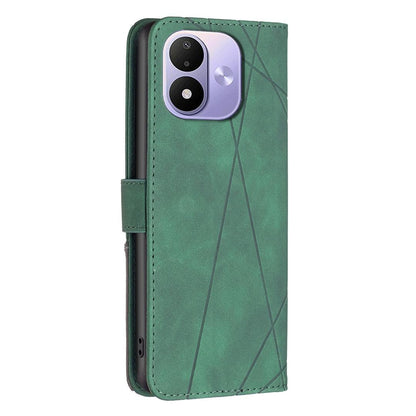 For Redmi Note 17 Pro 5G Global 163mm Magnetic Buckle Rhombus Texture Leather Phone Case(Green)