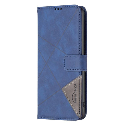 For Redmi Note 17 Pro 5G Global 163mm Magnetic Buckle Rhombus Texture Leather Phone Case(Blue)