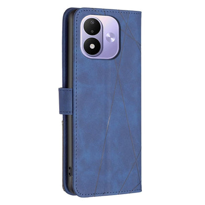 For Redmi Note 17 Pro 5G Global 163mm Magnetic Buckle Rhombus Texture Leather Phone Case(Blue)
