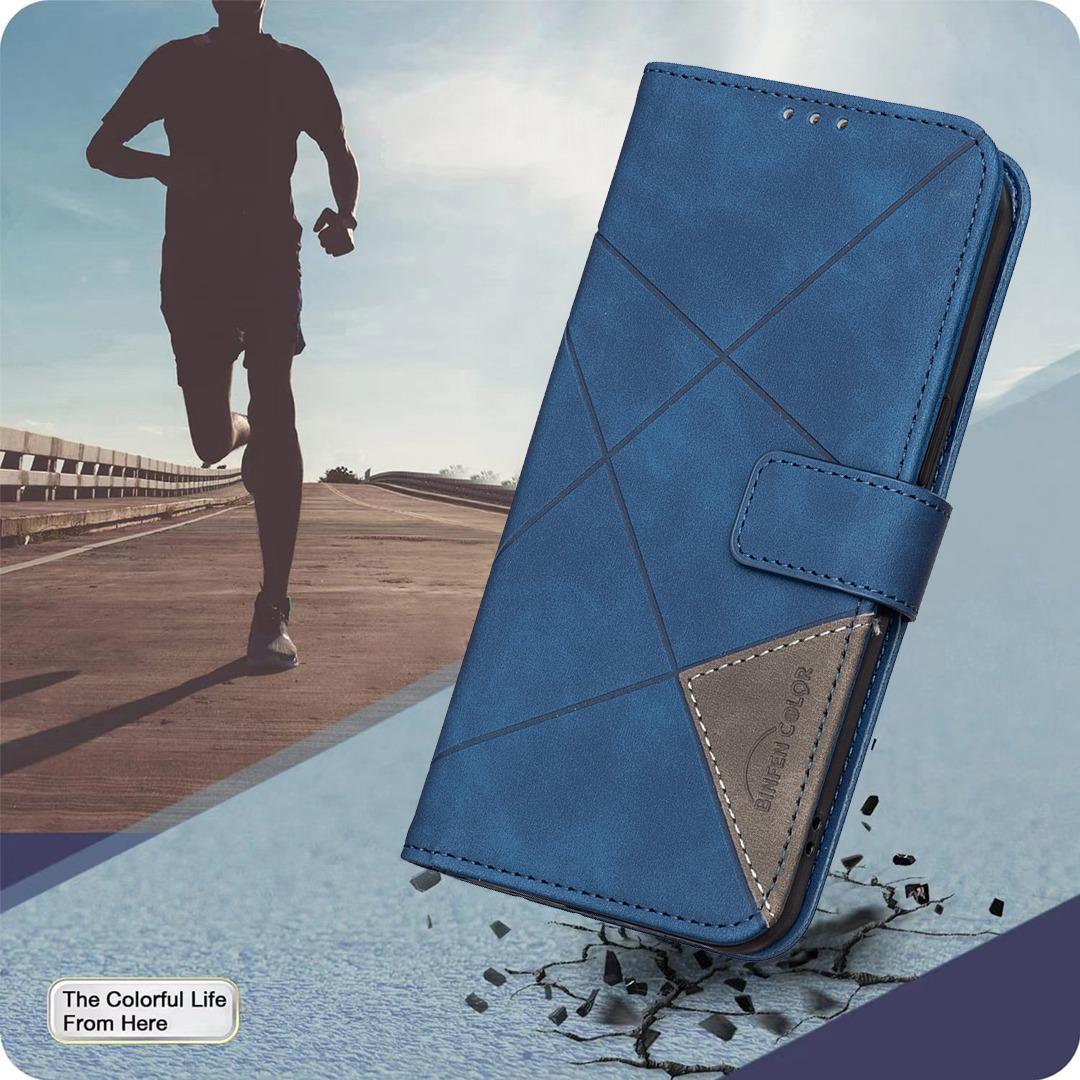 For Redmi Note 17 Pro 5G Global 163mm Magnetic Buckle Rhombus Texture Leather Phone Case(Blue)