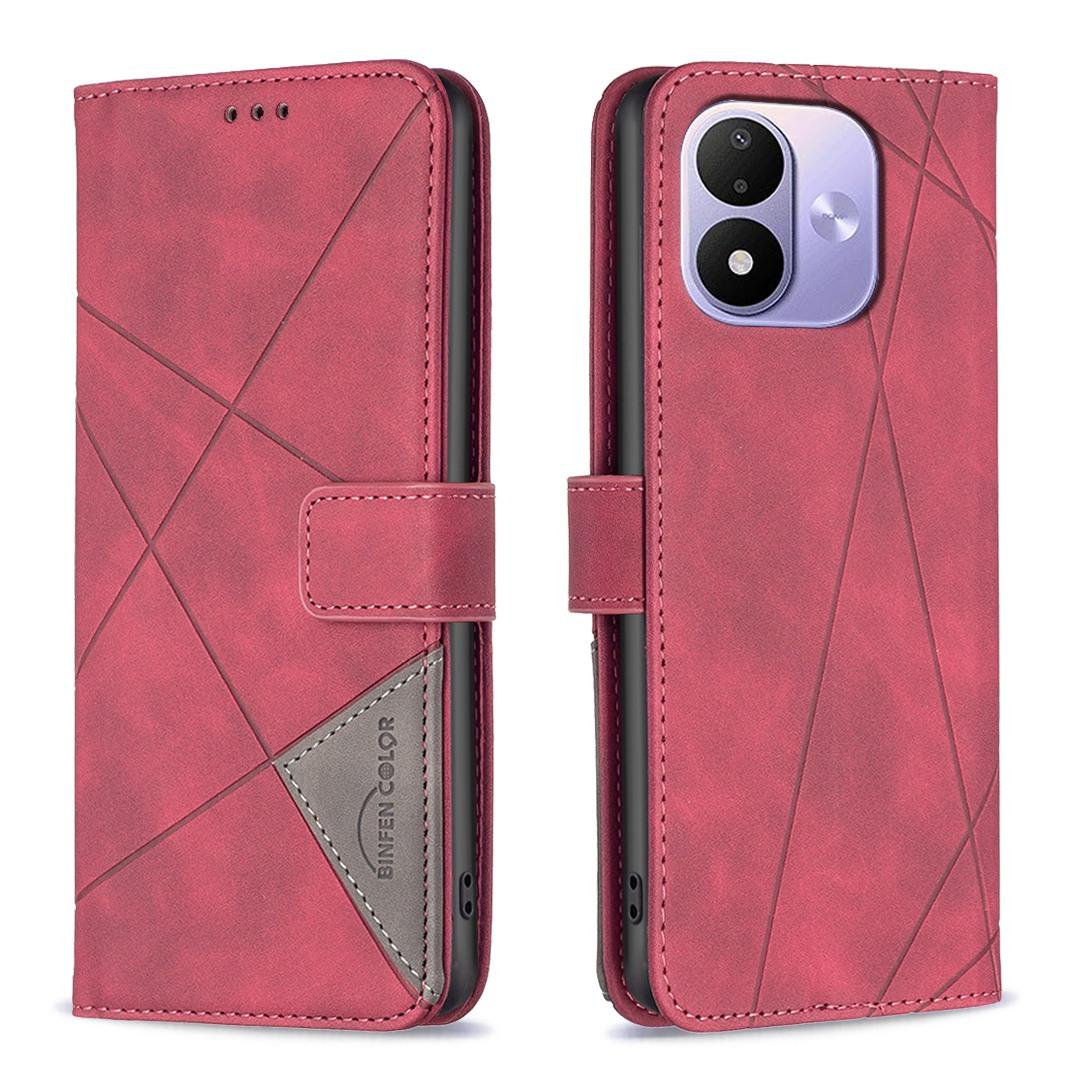 For Redmi Note 17 Pro 5G Global 163mm Magnetic Buckle Rhombus Texture Leather Phone Case(Red)