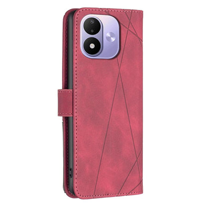 For Redmi Note 17 Pro 5G Global 163mm Magnetic Buckle Rhombus Texture Leather Phone Case(Red)