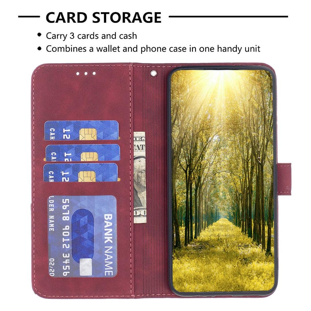 For Redmi Note 17 Pro 5G Global 163mm Magnetic Buckle Rhombus Texture Leather Phone Case(Red)