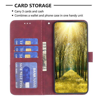 For Redmi Note 17 Pro 5G Global 163mm Magnetic Buckle Rhombus Texture Leather Phone Case(Red)