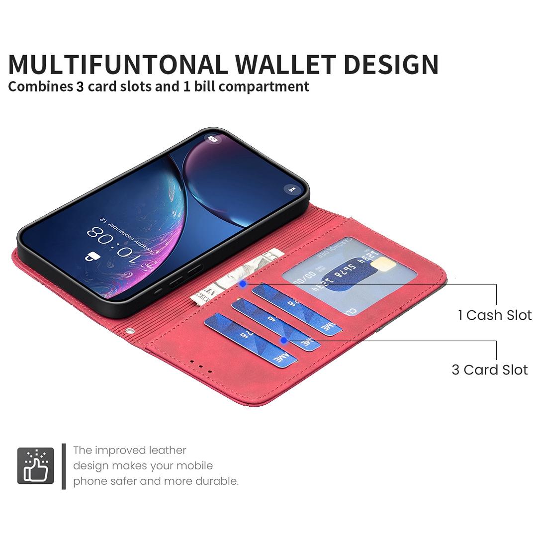 For Redmi Note 17 Pro 5G Global 163mm Magnetic Buckle Rhombus Texture Leather Phone Case(Red)