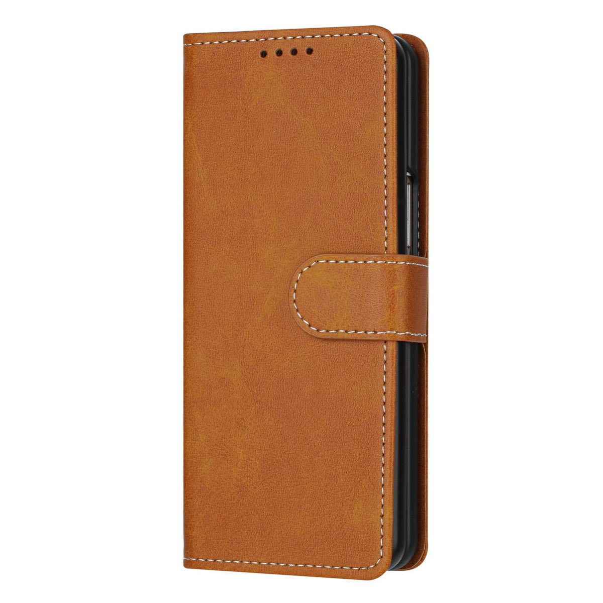 For Galaxy Z Fold8 Ultra 5G Solid Color Calf Texture Folding Leather Phone Case - Light Brown - EDA006874505C