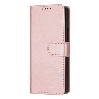For Galaxy Z Fold8 Ultra 5G Solid Color Calf Texture Folding Leather Phone Case - Rose Gold - EDA006874505G