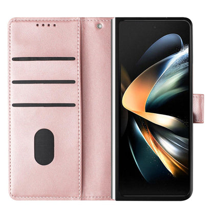 For Galaxy Z Fold8 Ultra 5G Solid Color Calf Texture Folding Leather Phone Case - Rose Gold - EDA006874505G