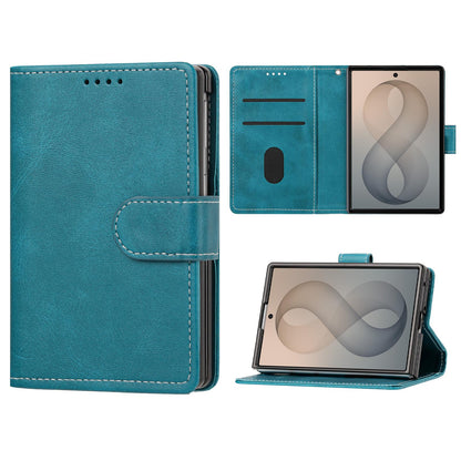 For Galaxy Z Fold8 5G Solid Color Calf Texture Folding Leather Phone Case - Green - EDA006874506A