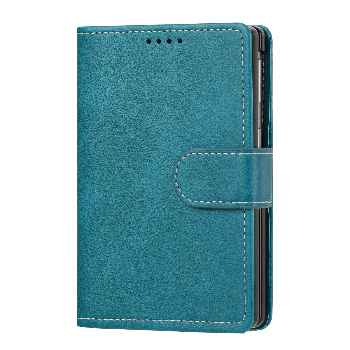 For Galaxy Z Fold8 5G Solid Color Calf Texture Folding Leather Phone Case - Green - EDA006874506A
