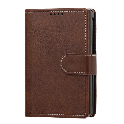 For Galaxy Z Fold8 5G Solid Color Calf Texture Folding Leather Phone Case - Dark Brown - EDA006874506B