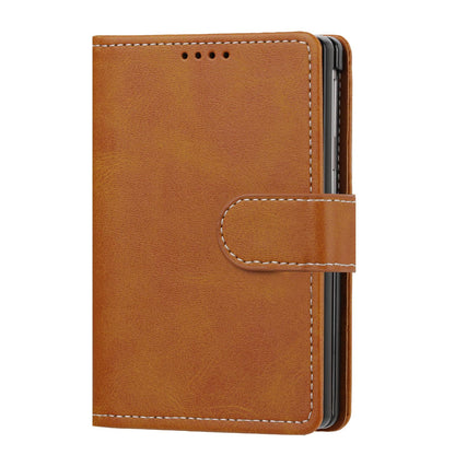 For Galaxy Z Fold8 5G Solid Color Calf Texture Folding Leather Phone Case - Light Brown - EDA006874506C
