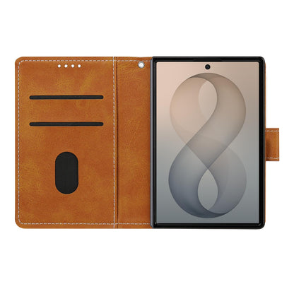 For Galaxy Z Fold8 5G Solid Color Calf Texture Folding Leather Phone Case - Light Brown - EDA006874506C
