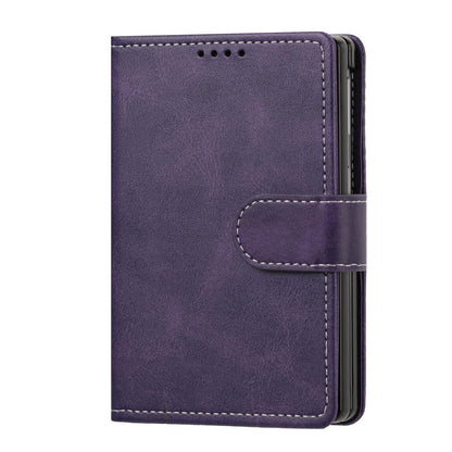 For Galaxy Z Fold8 5G Solid Color Calf Texture Folding Leather Phone Case - Purple - EDA006874506E
