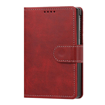 For Galaxy Z Fold8 5G Solid Color Calf Texture Folding Leather Phone Case - Red - EDA006874506F