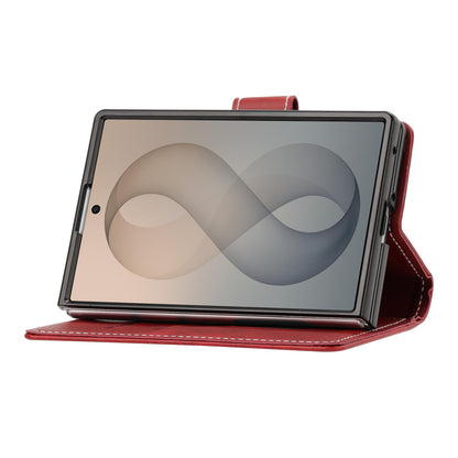 For Galaxy Z Fold8 5G Solid Color Calf Texture Folding Leather Phone Case - Red - EDA006874506F