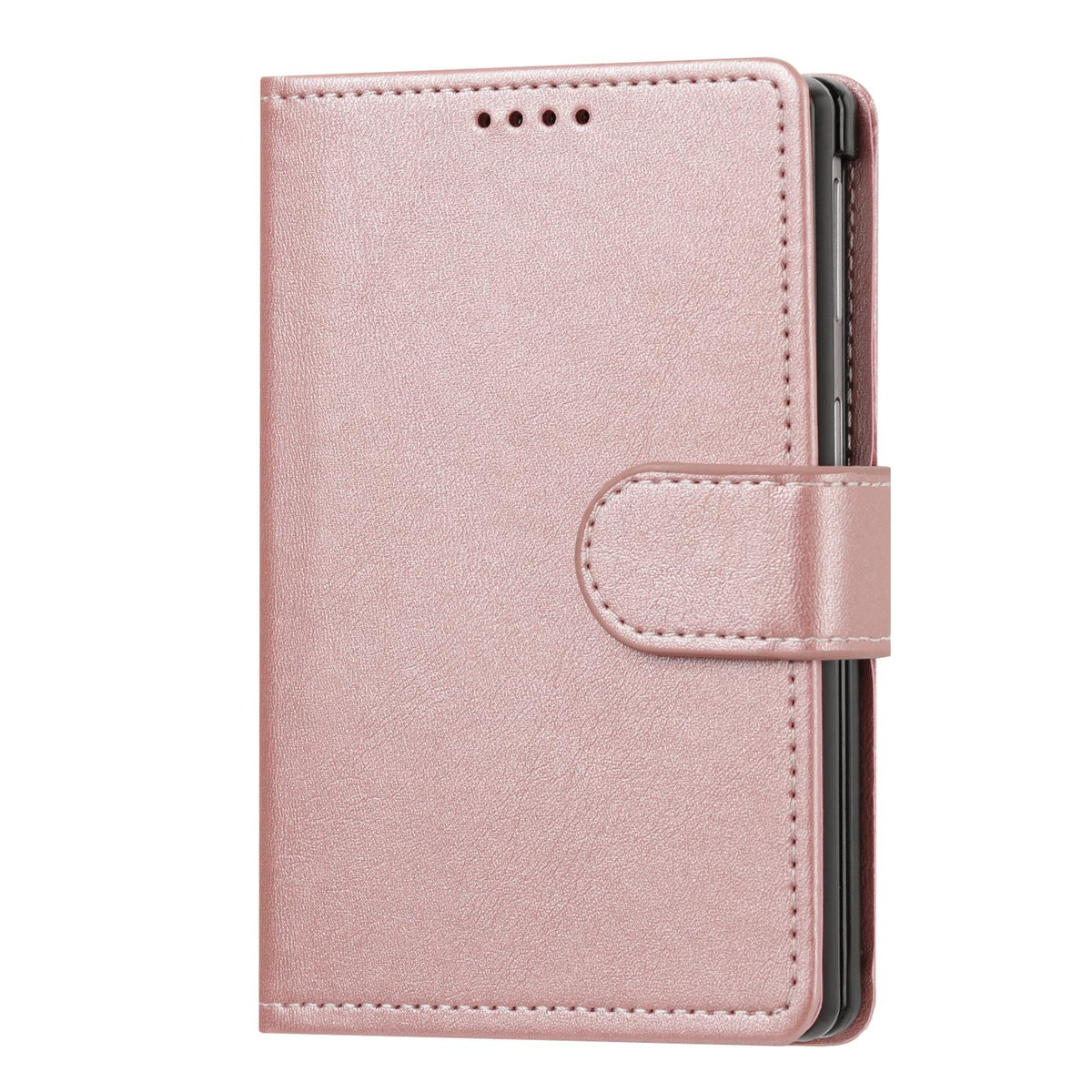 For Galaxy Z Fold8 5G Solid Color Calf Texture Folding Leather Phone Case - Rose Gold - EDA006874506G