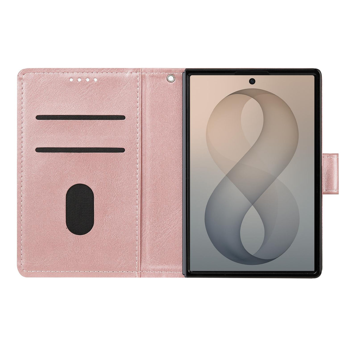For Galaxy Z Fold8 5G Solid Color Calf Texture Folding Leather Phone Case - Rose Gold - EDA006874506G