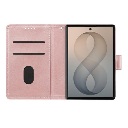 For Galaxy Z Fold8 5G Solid Color Calf Texture Folding Leather Phone Case - Rose Gold - EDA006874506G