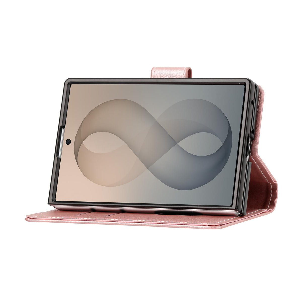 For Galaxy Z Fold8 5G Solid Color Calf Texture Folding Leather Phone Case - Rose Gold - EDA006874506G