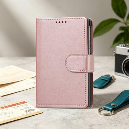 For Galaxy Z Fold8 5G Solid Color Calf Texture Folding Leather Phone Case - Rose Gold - EDA006874506G