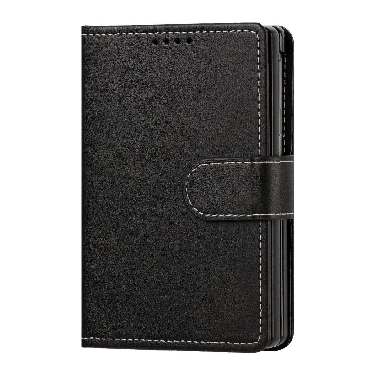 For Galaxy Z Fold8 5G Solid Color Calf Texture Folding Leather Phone Case - Black - EDA006874506H