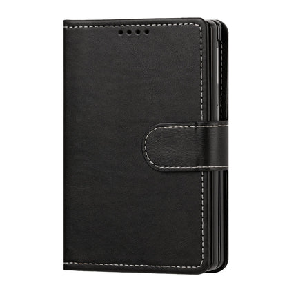 For Galaxy Z Fold8 5G Solid Color Calf Texture Folding Leather Phone Case - Black - EDA006874506H