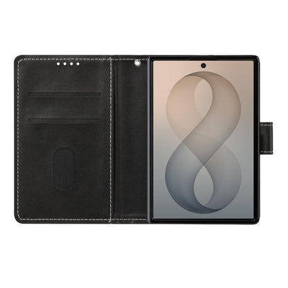 For Galaxy Z Fold8 5G Solid Color Calf Texture Folding Leather Phone Case - Black - EDA006874506H