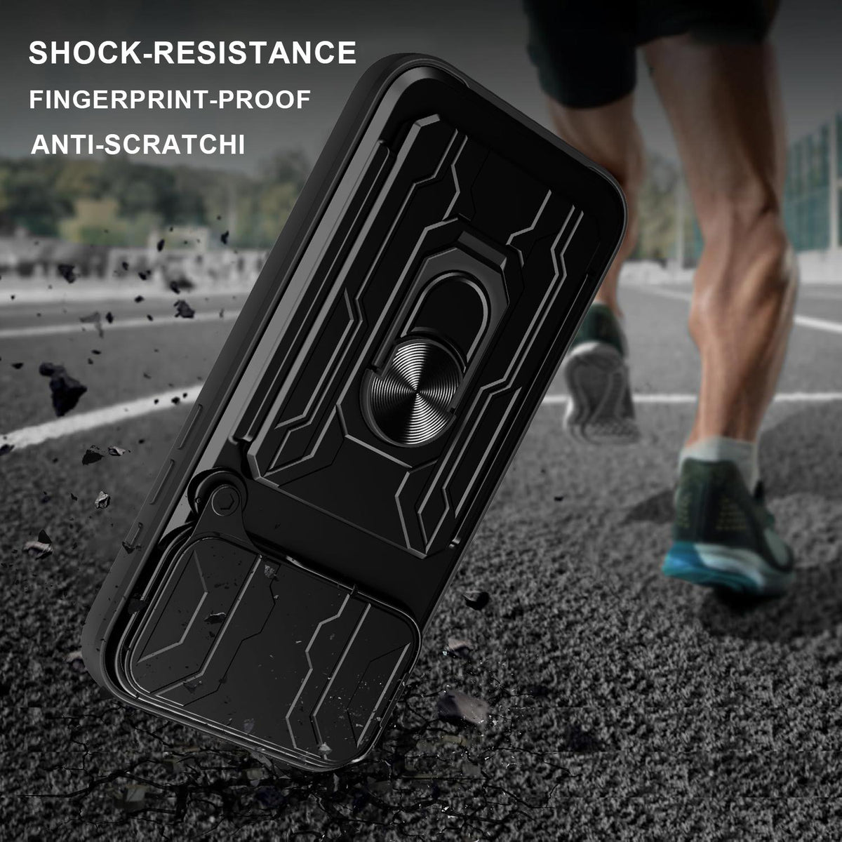 For iPhone 18 Pro Max Sliding Camshield TPU+PC Phone Case with Card Slot - White - EDA006902713G
