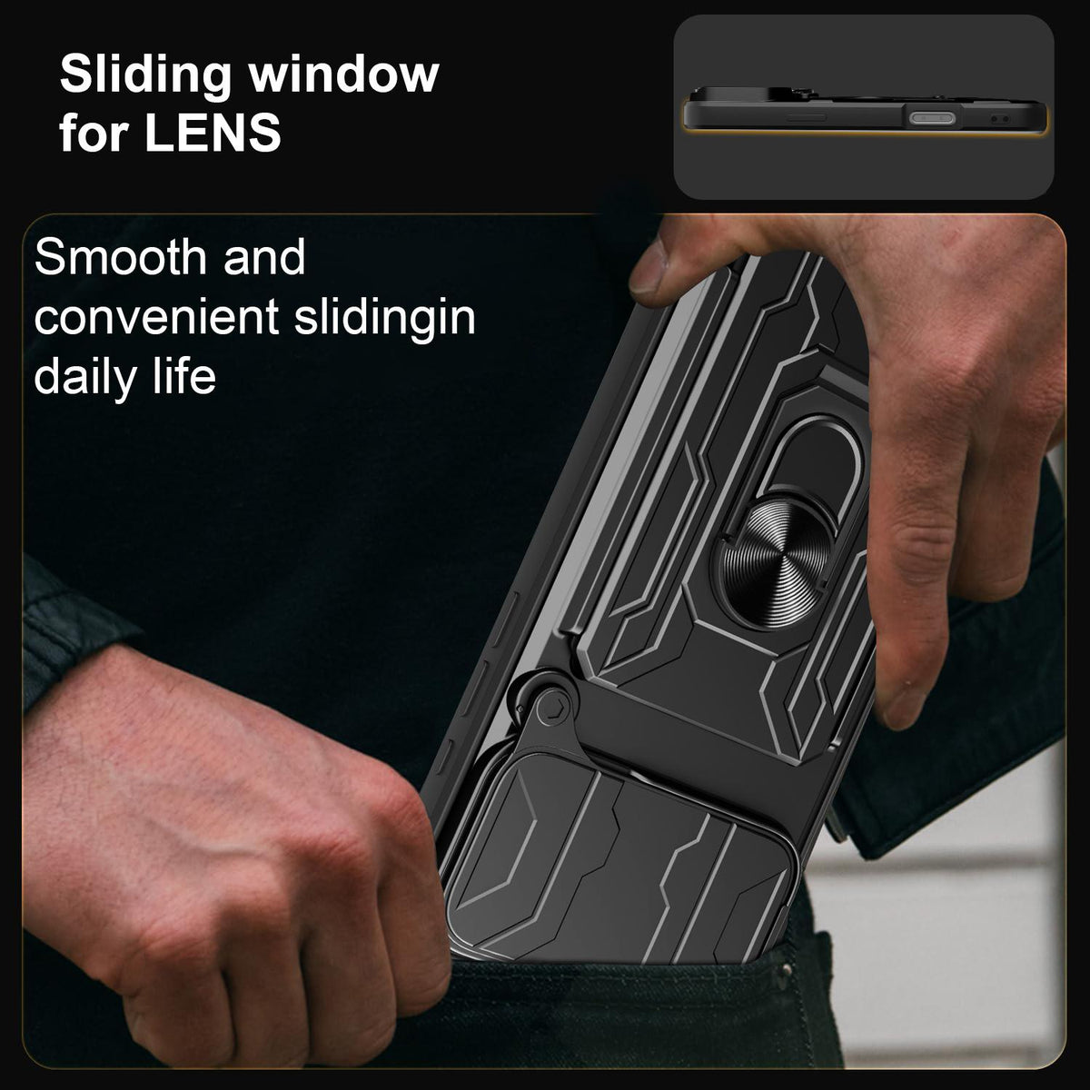 For iPhone 18 Pro Max Sliding Camshield TPU+PC Phone Case with Card Slot - White - EDA006902713G