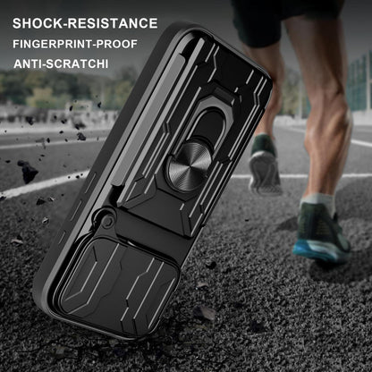 For iPhone 18 Pro Sliding Camshield TPU+PC Phone Case with Card Slot - Blue - EDA006902714A